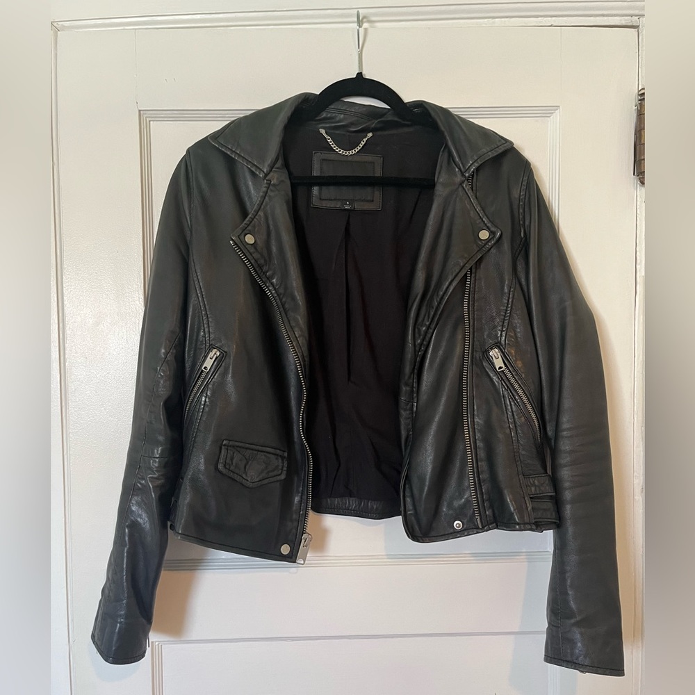Andrew Marc Black Leather Moto Jacket